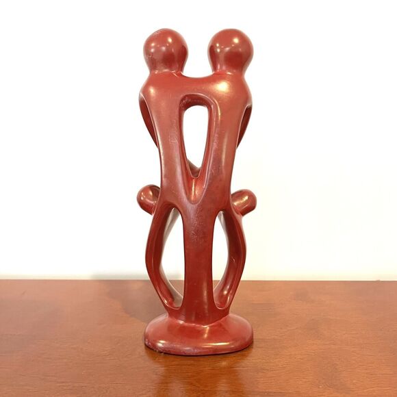 Handcrafted Figurine Art Sculpture Decor Family Of Four 10 in Tall - Picture 3 of 7